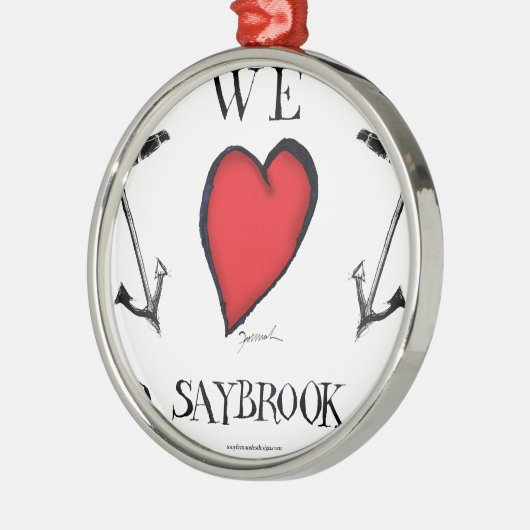 we houden van oude saybrook connecticus metalen ornament (Links)
