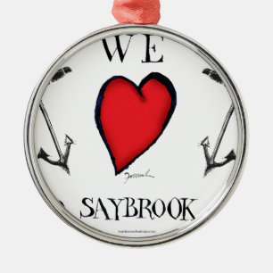 we houden van oude saybrook connecticus metalen ornament