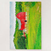 We houden van oude schuren in Wisconsin. Legpuzzel (Verticaal)