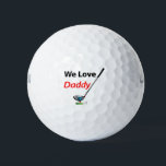 We houden van papa Fathers Day Birthday Gift Golfballen<br><div class="desc">Show je liefde voor je vader met dit 'We houden van papa met Golf Ball and Club' design van Inge Lewis. Perfecte Vaderdag of Birthday cadeau voor je vader op zijn speciale dag. Vind meer passende producten in de opslag van ingeinc.com.</div>