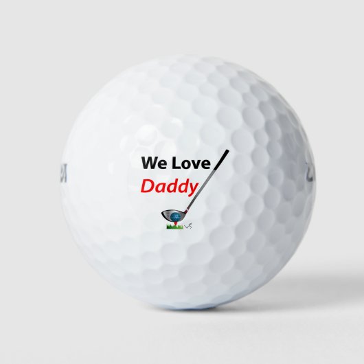 We houden van papa Fathers Day Birthday Gift Golfballen (Voorkant)