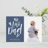 We houden van papa Vaderdag Foto Feestdagenkaart (Staand voorkant)
