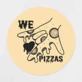 We houden van pizza's - Pizza Liefde - ASL ILY Obs Labels (Design 2)