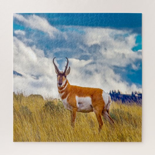 We houden van Prong Horn Deer Wyoming. Legpuzzel (Verticaal)