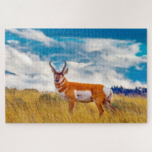 We houden van Prong Horn Deer Wyoming Legpuzzel