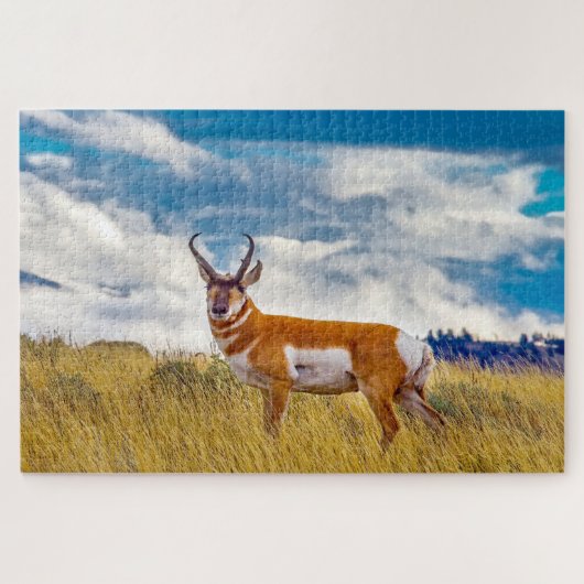 We houden van Prong Horn Deer Wyoming Legpuzzel (Horizontaal)