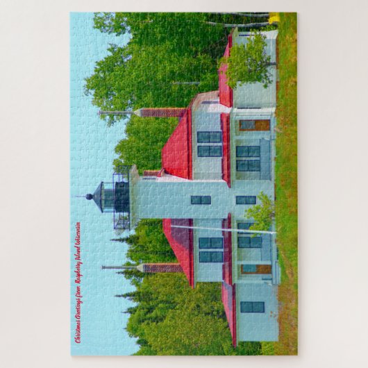 We houden van Raspberry Island Wisconsin. Jigzaag Legpuzzel (Verticaal)