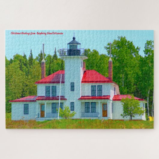 We houden van Raspberry Island Wisconsin. Legpuzze Legpuzzel (Horizontaal)