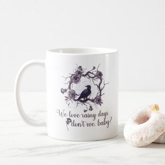 We houden van regenachtige dagen, niet baby Book C Koffiemok (Met donut)