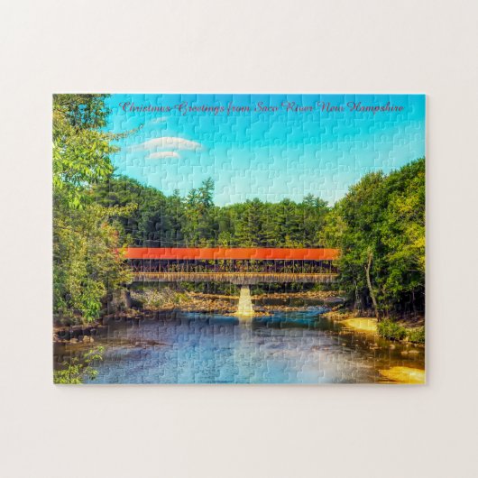 We houden van Saco River New Hampshire legpuzzel (Horizontaal)