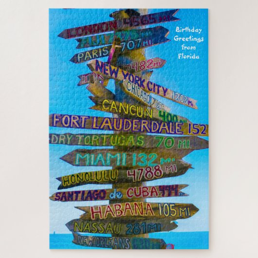 We houden van Sign Posts in Florida Jigzaag Puzzle Legpuzzel (Verticaal)