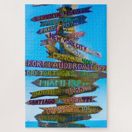 We houden van Sign Posts in Florida Jigzaag Puzzle Legpuzzel (Verticaal)