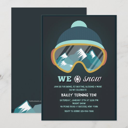 We houden van sneeuwuitnodiging kaart (Voorkant / Achterkant)