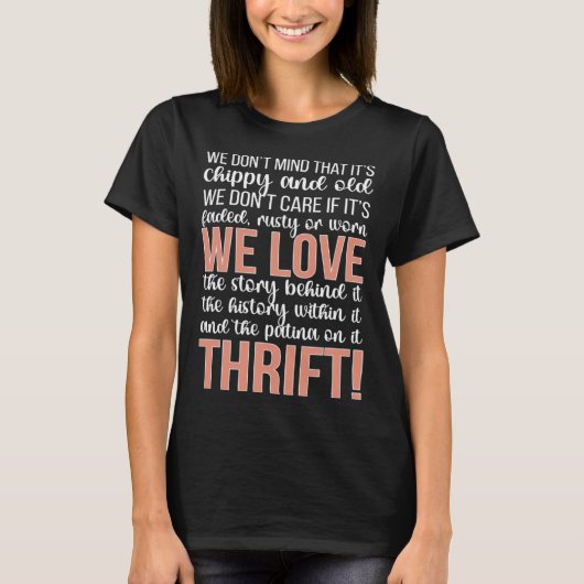 We houden van spaarzame kringloopwinkel t-shirt (Voorkant)