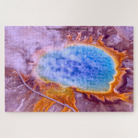 We houden van Thermal Springs Wyoming. Jigzaag Puz Legpuzzel (Horizontaal)