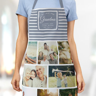 WE HOUDEN VAN U GRAMA Familie Foto Collage Modern Schort