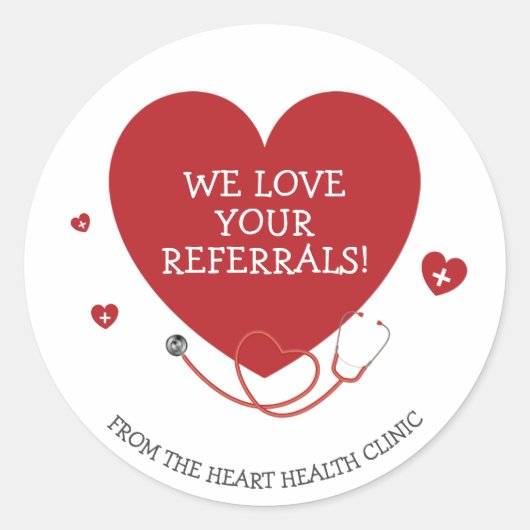 We houden van uw verwijzingen Medisch Ronde Sticker (Voorkant)