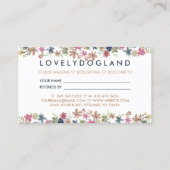We houden van verwijzingen, Floral Dog Print Visitekaartje (Achterkant)