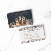We houden van verwijzingen, Floral Dog Print Visitekaartje