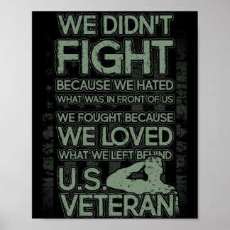 We houden van wat we achterlieten achter Veteran T Poster
