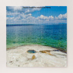 We houden van Yellowstone Lake Wyoming. Legpuzzel