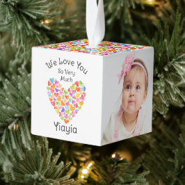 We houden van Yiayia 2 Foto Cube Ornament