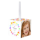 We houden van Yiayia 2 Foto Cube Ornament (Achter hoekig)