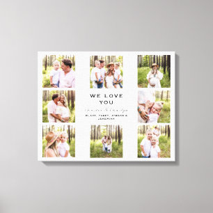 We houden van You Grandpa & Grandma Photo Collage  Canvas Afdruk