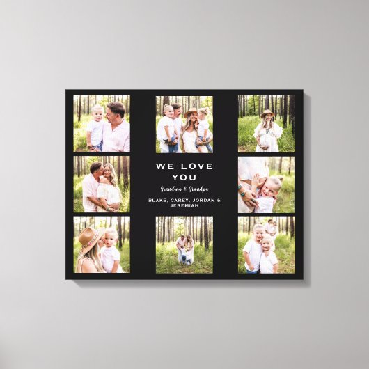 We houden van You Grandpa & Grandma Photo Collage  Canvas Afdruk (Voorkant)