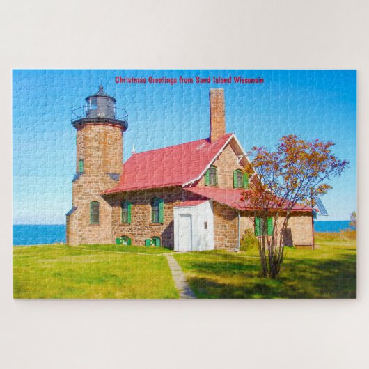 We houden van Zand Island Wisconsin. Jigzaag Puzzl Legpuzzel (Horizontaal)