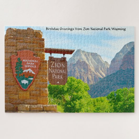 We houden van Zion National Park Wyoming. Jigzaag  Legpuzzel (Horizontaal)