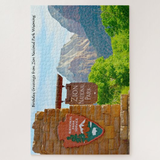 We houden van Zion National Park Wyoming. Jigzaag  Legpuzzel (Verticaal)