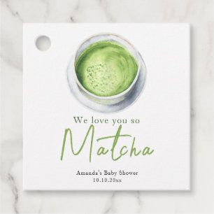 We houden zoveel van je Matcha Baby Shower Bedankjes Labels
