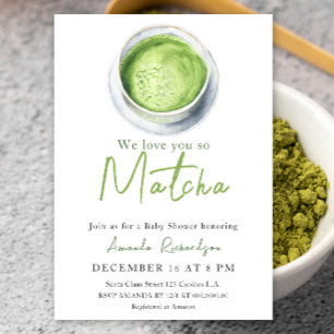 We houden zoveel van je Matcha Baby Shower Kaart