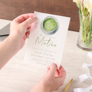 We houden zoveel van je Matcha Baby Shower Vellum Uitnodigingen