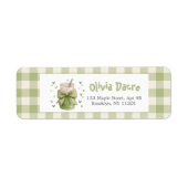 We houden zoveel van je Matcha Mail Bow Gingham Etiket (Voorkant)