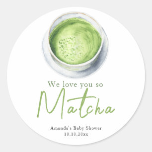 We houden zoveel van jou Matcha Baby Shower Ronde Sticker