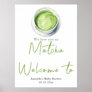 We houden zoveel van jou Matcha Baby Shower Welkom Poster