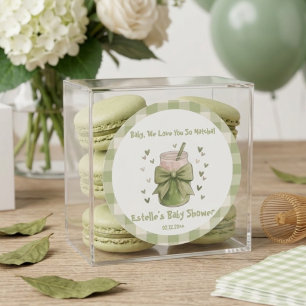 We houden zoveel van jou Matcha Groene Boog Hartje Ronde Sticker