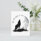 We huilen allemaal naar hetzelfde Moon Inspirerend Briefkaart (Staand voorkant)