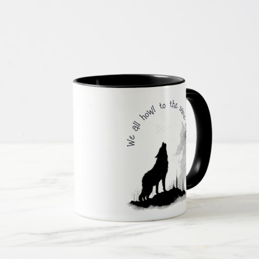 We huilen allemaal naar hetzelfde Moon Inspirerend Mok (Voorkant rechts)