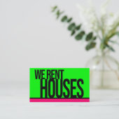 We huren huizen warm groen warm roze visitekaartje (Staand voorkant)