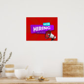 We huren Megaphone Poster (Keuken)