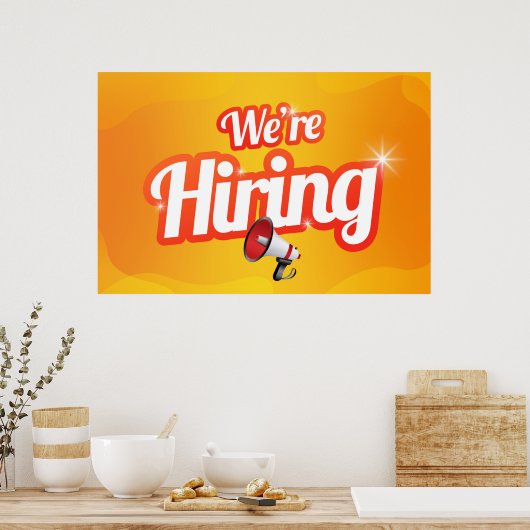 We huren Megaphone Poster (Keuken)