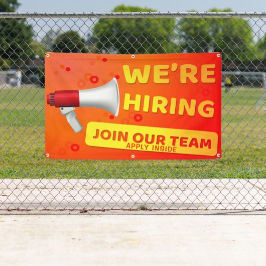 We huren ons aan bij ons team. spandoek (Insitu)