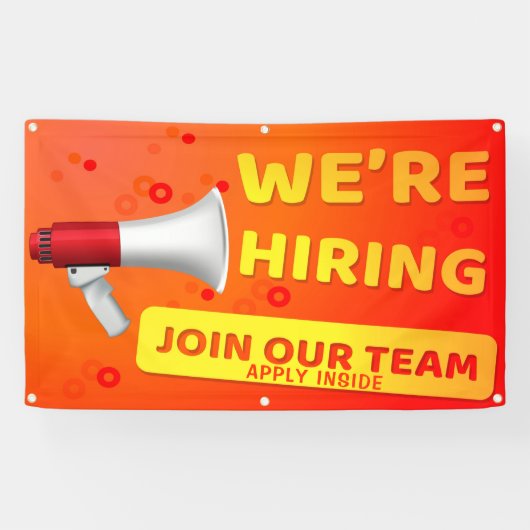 We huren ons aan bij ons team. spandoek (Horizontaal)