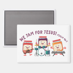 We Jam voor Jezus schattige bijbeltekst cartoon Magneet