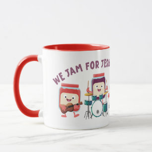 We Jam voor Jezus schattige bijbeltekst cartoon Mok