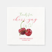 We juichen op kersenfruit servet (Voorkant)