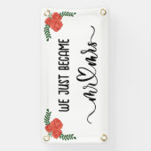 We Just Became Mr. & Mrs. Car\Truck Wedding Spandoek (Verticaal)